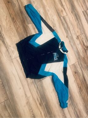 VINTAGE STARTER Teal, Black & White Retro Pullover Jacket